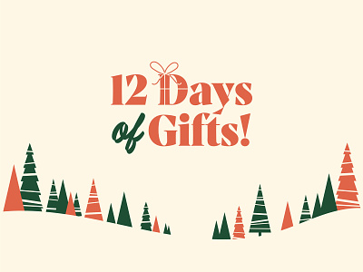 12 Days of Gifts! branding christmas design gift holiday illustration logo present scandanavian type typography vector wordmark wordmark logo