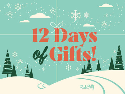 It's Giftsmas, ya'll! branding christmas design gifts holiday illustration logo presents scandanvian snow trees type typography vector