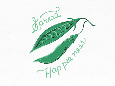 Sunday Punday No. 019 custom type hand lettering happiness happy illustration pea procreate produce pun retro typography vegetable vintage