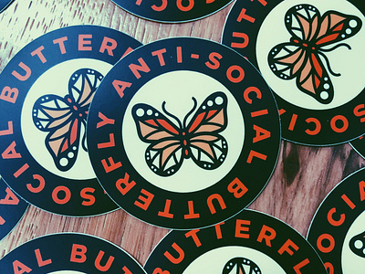 Anti-Social Butterfly Stickers