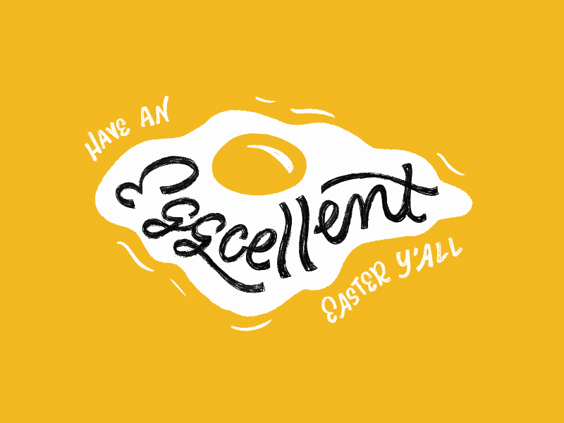 Sunday Punday No. 025 animation easter egg eggs food fried frying gif hand lettering illustration lettering procreate pun scrambled sunny side up type typography