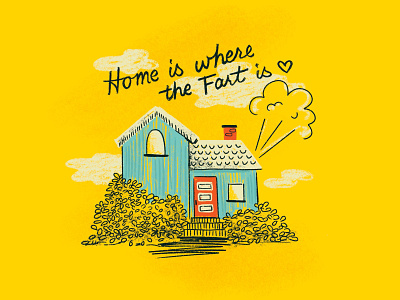 Sunday Punday No. 033 fart hand lettering home house houses illustration lettering procreate pun retro type typography vintage