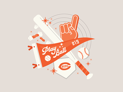 Yay Sports! | Social baseball baseball bat foam finger home plate illustration lettering pennant social media sports type vector