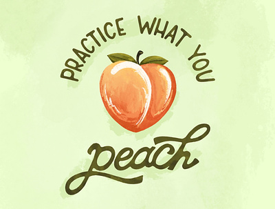 Sunday Punday No. 038 food fruit hand lettering illustration lettering peach peachy practice procreate pun retro summer type typography vintage