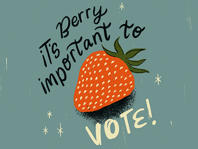 Sunday Punday No. 051 badge berry election hand lettering illustration lettering procreate pun retro strawberry type typography vintage vote vote2020 voting