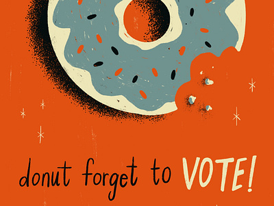 Sunday Punday No. 051 donut election food hand lettering illustration lettering procreate pun retro type typography vintage vote vote2020