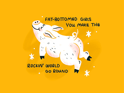 Big Booty Judyyyy ass booty bottom fat flying pig illustration lettering pig piggy procreate queen retro type vintage