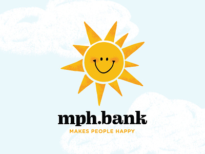 mph.bank | Logo branding design happy illustration lettering logo sky sun type