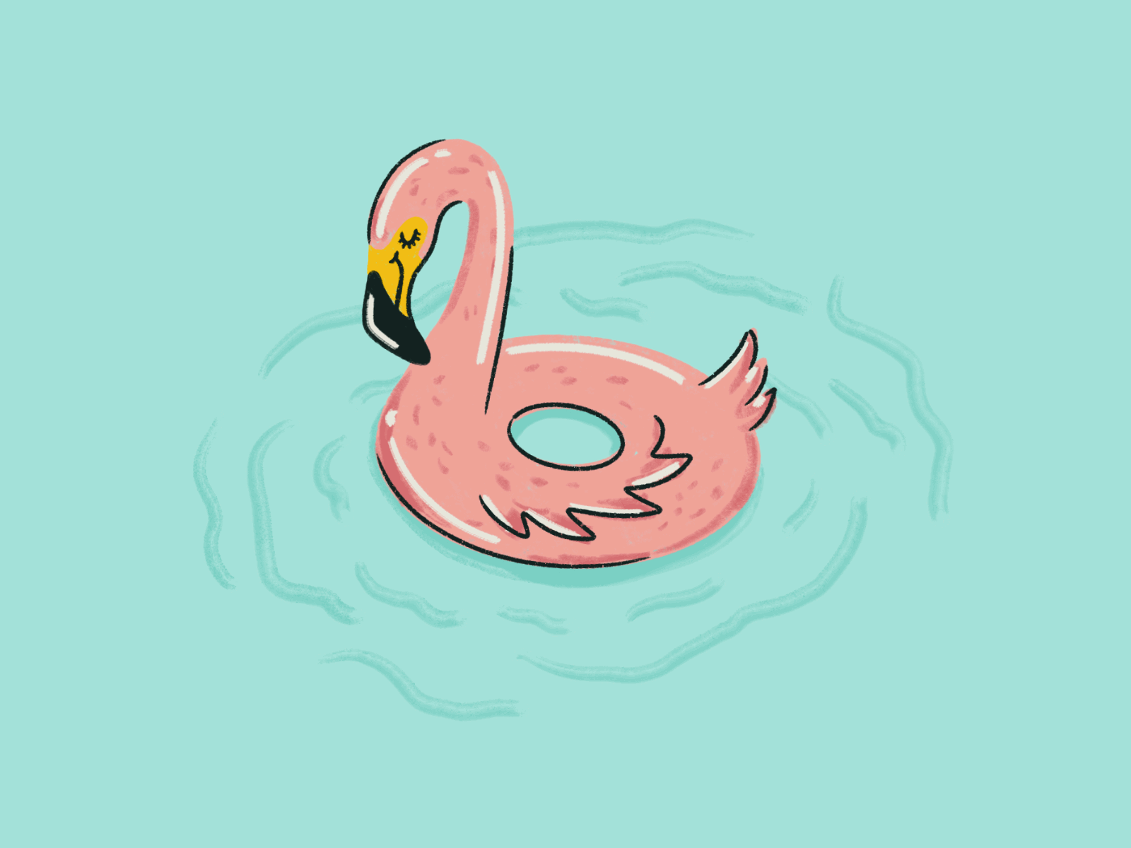 Pool Vibezzzz animation design flamingo floatie illustration pool procreate summer swim