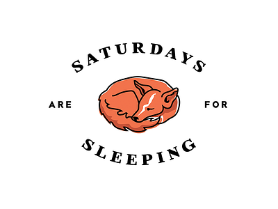 Saturday Mood dog fox illustration mood saturday sleep sleeping dog type