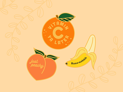 Get Fruity banana fruit illustration orange peach pin design pins