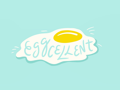 Eggcellent breakfast brunch design egg eggs excellent food hand lettering illustration procreate type