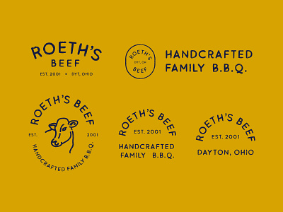 Roeth's Beef | Type Variations badge barbecue bbq beef branding farm foodtruck icon illustration lettering logo type vintage