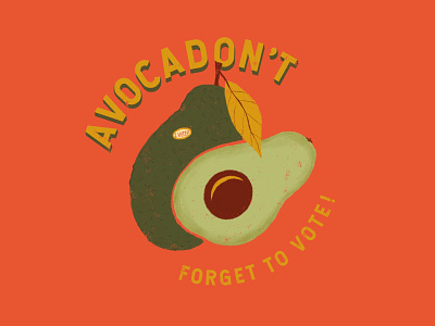 Sunday Punday No. 003 avocado election food illustration lettering procreate pun puns type vintage vote voting day