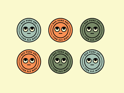 Sunday Punday No. 004 badge eye eye roll eyeroll face icon illustration pun type vector