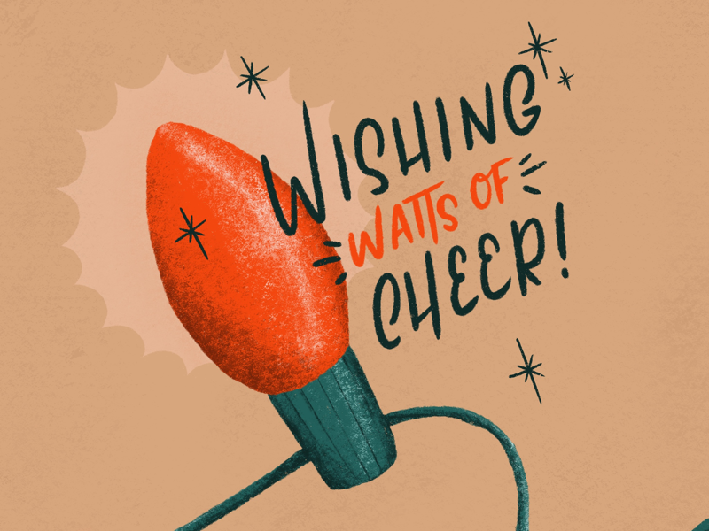 Sunday Punday No. 008 glow hand lettering retro vintage illustration christmas christmas lights lights retro type type