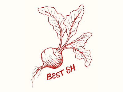 Sunday Punday No.016 beets food illustration lettering procreate pun retro type vegetable vintage
