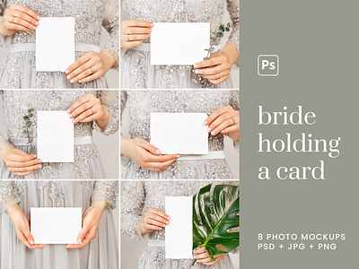 Bride Holding Card Mockup Collection 5x7 mockup blank mockup card card in hand card mockup flyer mockup greeting card hand mockup holding invitation invitation mockup invite mockup menu mockup mockup paper mockup print mockup psd psd mockup stationery stationery mockup