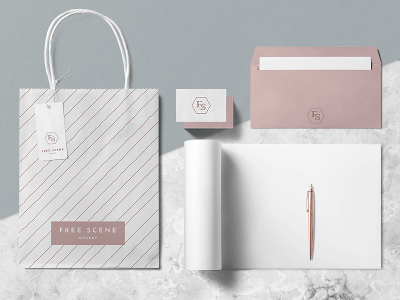 Free Scene Mockup brand branding download free freebie mockup presentation psd scene creator showcase stationery template