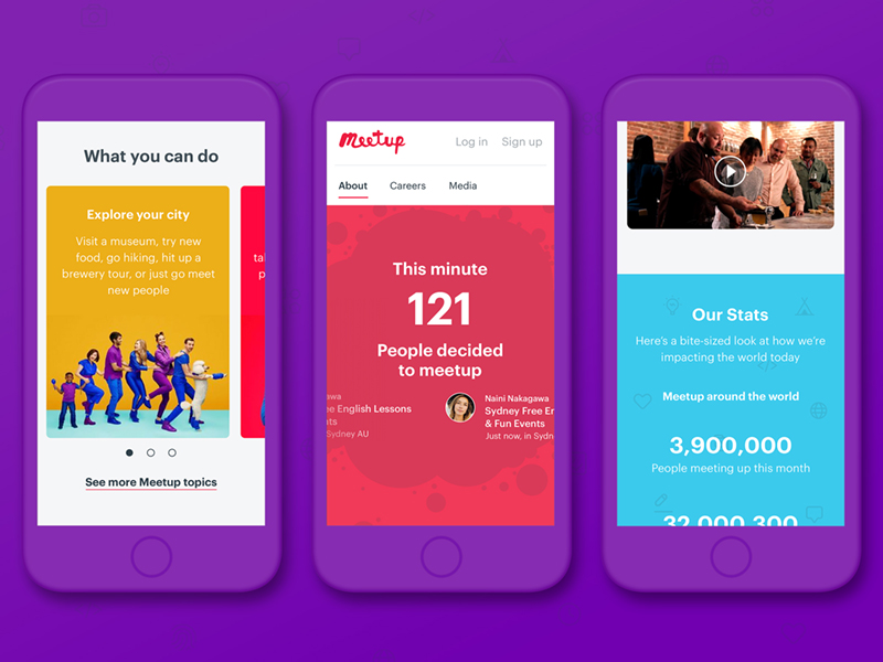 Meetup Company Pages by Turtle on Dribbble