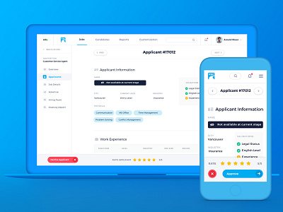 HRx Applicant Info analytics app chart clean colorful interface mobile recruiting ui ux