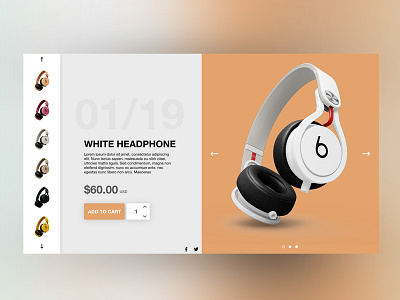 Headphones configurator UI daily dailyui design flat graphic design graphics minimal typography ui uidesign uidesigner ux web website