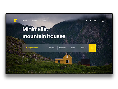 House in Mountains landing daily dailyui design graphic design illustration logo minimal typography ui uidesign uidesigner ux web website