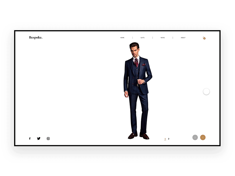 Custom tailored suit website concept