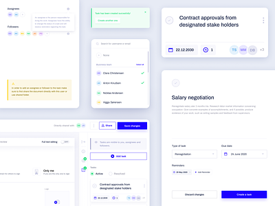 Contractbook - Tasks UI agreement contract contract management legal legal agreements legaltech product design signature signing task list task manager tasks to do list todo ux uxui