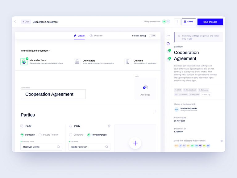 Contractbook - Document View by Monika Majkowska for Contractbook on ...