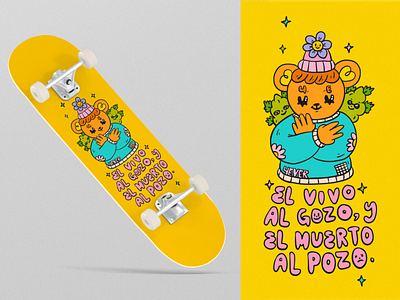Dope Bear for 4Ever Skateboards brushes cool design dope illustration ilustración kawaii lovely procreate skate skateboard valkuks