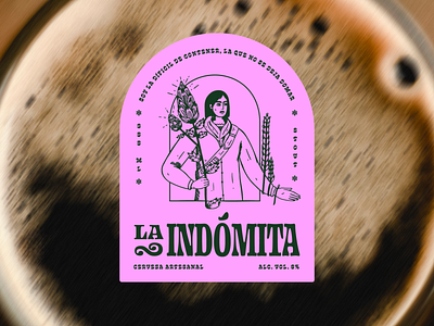 La Indómita – Craft Beer branding design illustration illustrator ilustración logo procreate woman