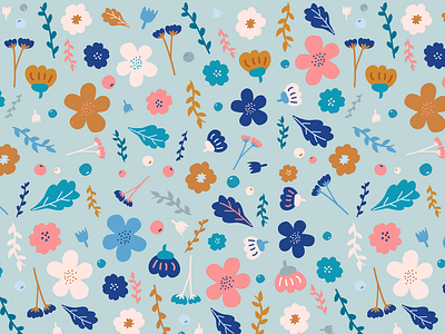Flowers and Leaves Pattern