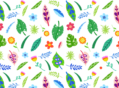 Tropical pattern ai brushes cool illustration illustrator ilustración lovely pattern pattern art summer texture tropical tropical leaves valkuks