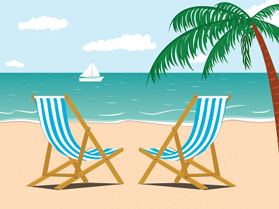 Vacation at the beach beach beach illustration sea vacation