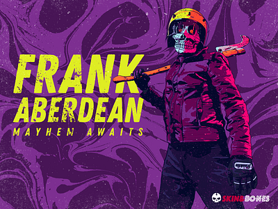 Frank Aberdean bike biker bones eyes frank helmet jacket mask psychedelic skull vespa