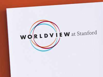 Worldview Logo blue circles logo orange red rings stanford university world worldview