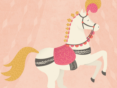 Circus Horse art print children circus cute horse illustration pony texture vintage
