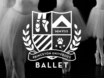 Princeton University Ballet Logo ballet college crest dance green logo princeton shield sports stripes tiger vintage