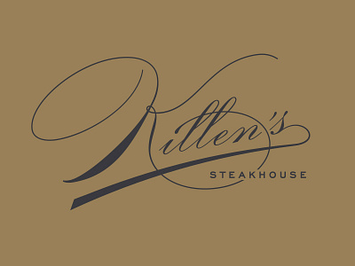 Killens Steakhouse Logo Option branding chic elegant logo restaurant script steakhouse type