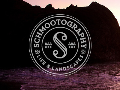 Schmootography Logo circle crest logo monogram photography retro