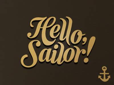 Hello Sailor anchor brand gold hello logo nautical sailor script