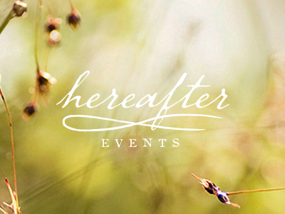 Hereafter Events Logo elegant handwriting hereafter events infinity logo script