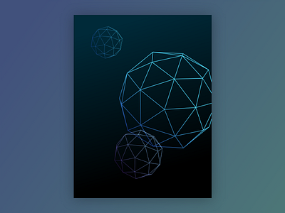 Poster Design blue geometry poster sphere wire