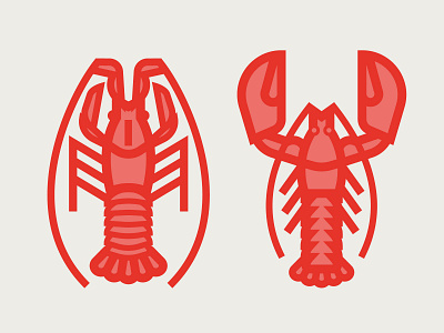 lobsters design flat icon illustration illustrator logo pictogram thick lines tshirtdesign vector