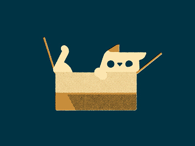 Cats in Box cute geometric graphic design illustration illustrator postcard vector