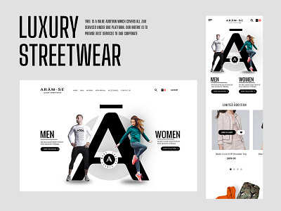Clothing Brand Landing Page brand branding clothing design mobile streawear ui uidesign ux webdesign