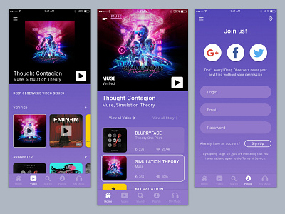 Deep Observer Prototype app design music app ui uiux ux