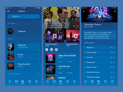 Deep Observers Music App Search Screen app app design design interface design music app ui uiux ux