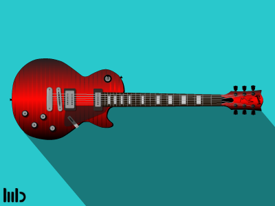Custom Gibson Guitar art debut gibson guitar illustration illustrator invite vector
